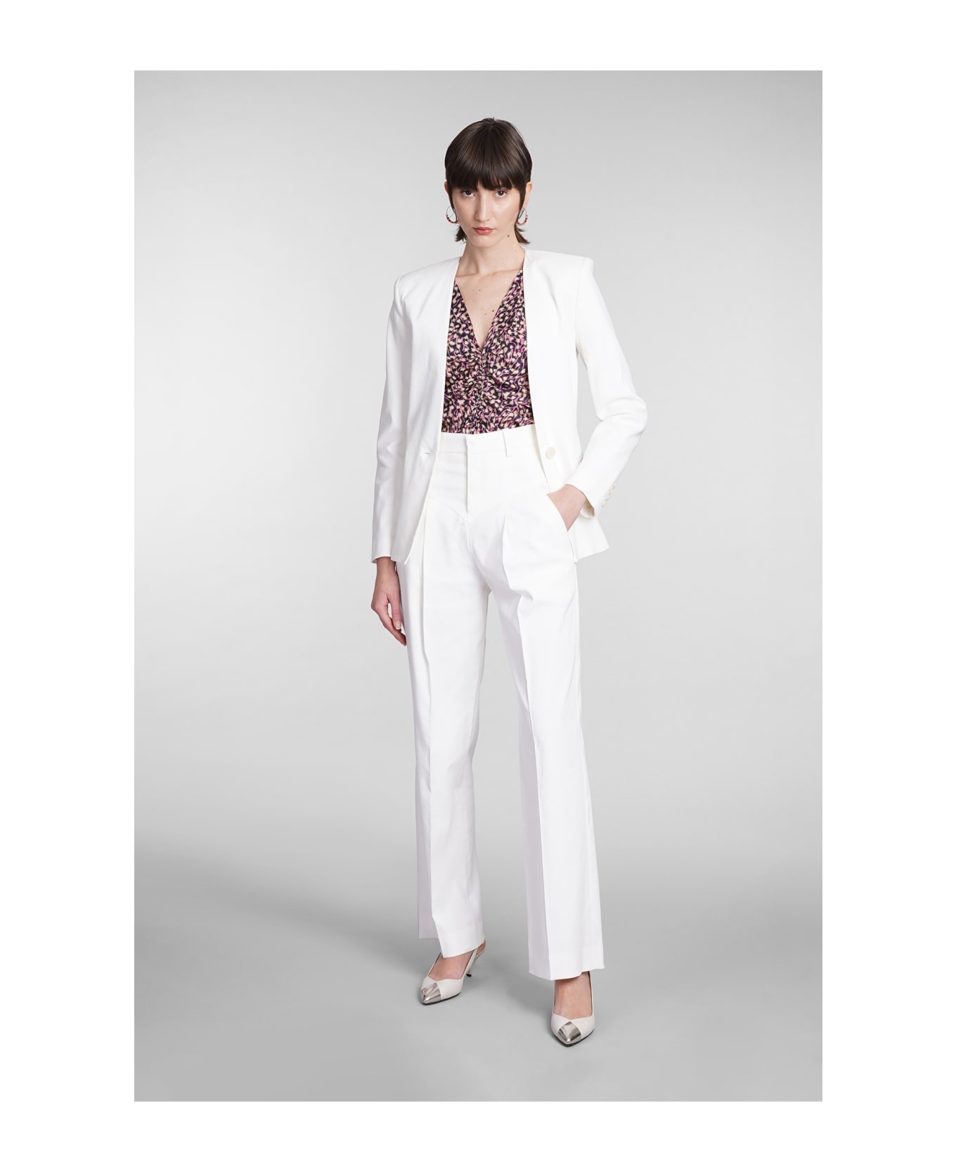 Staya Pants In White Cotton - 2