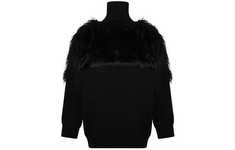 BALENCIAGA Balenciaga LGBTQ Flag Zip Up Turtleneck Sweater 'Black' 543766T17621069 outlook