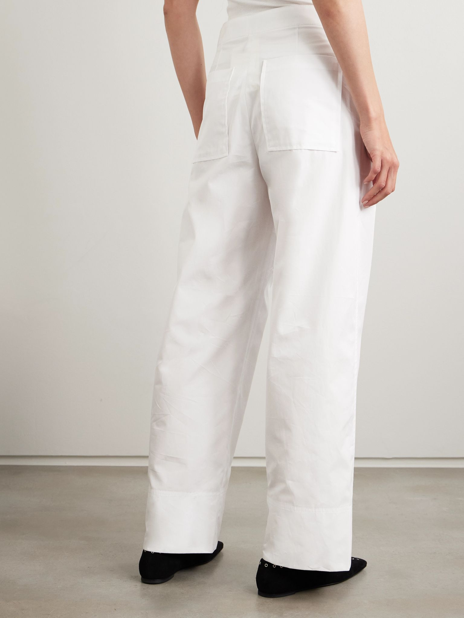 Organic cotton-poplin pants White - 4
