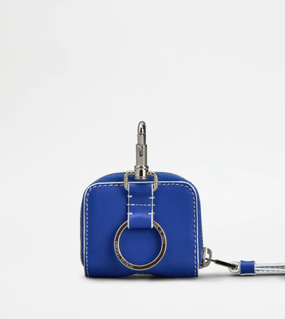 Tod's TOD'S AIRPODS HOLDER IN LEATHER - BLUE outlook