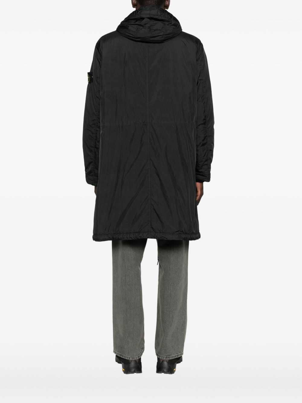 hooded drawstring coat - 4