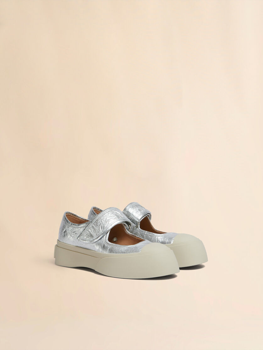 SILVER LEATHER MARY JANE SNEAKER - 2
