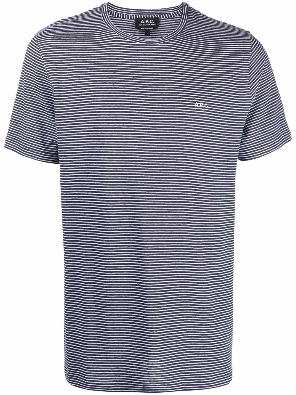 striped crew neck T-shirt - 1