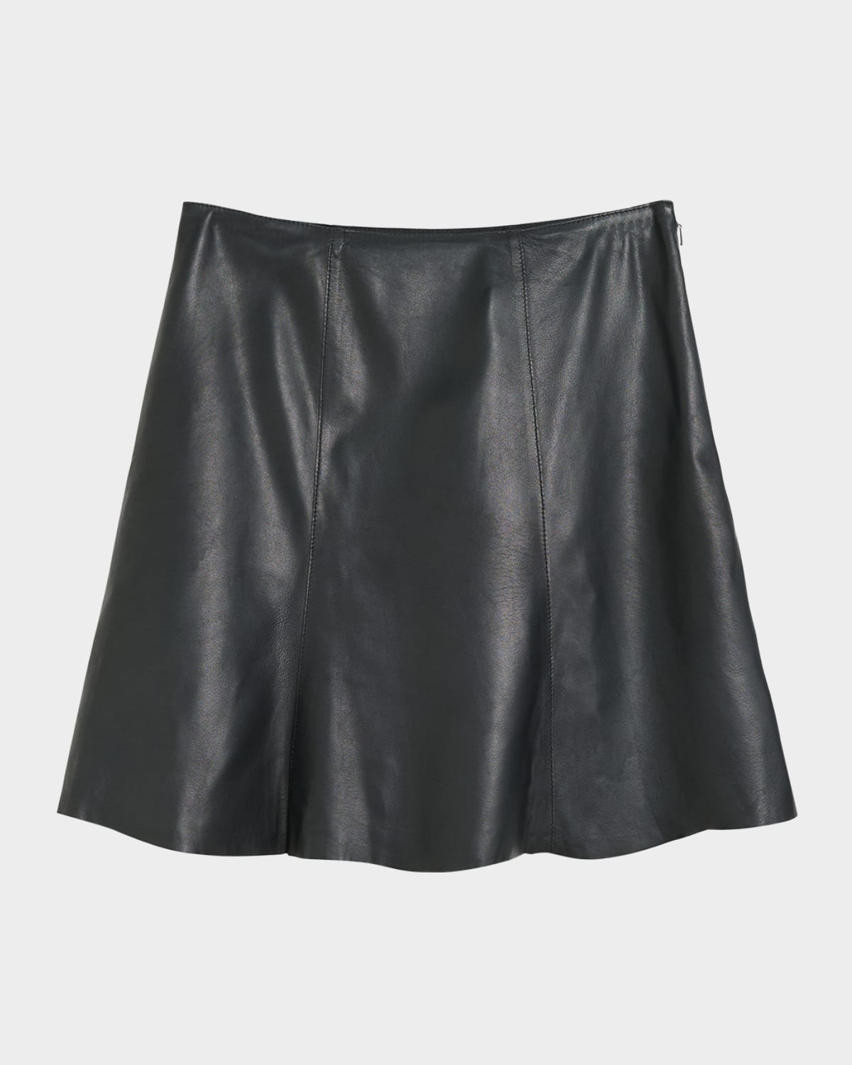 Naommi A-Line Leather Mini Skirt - 1