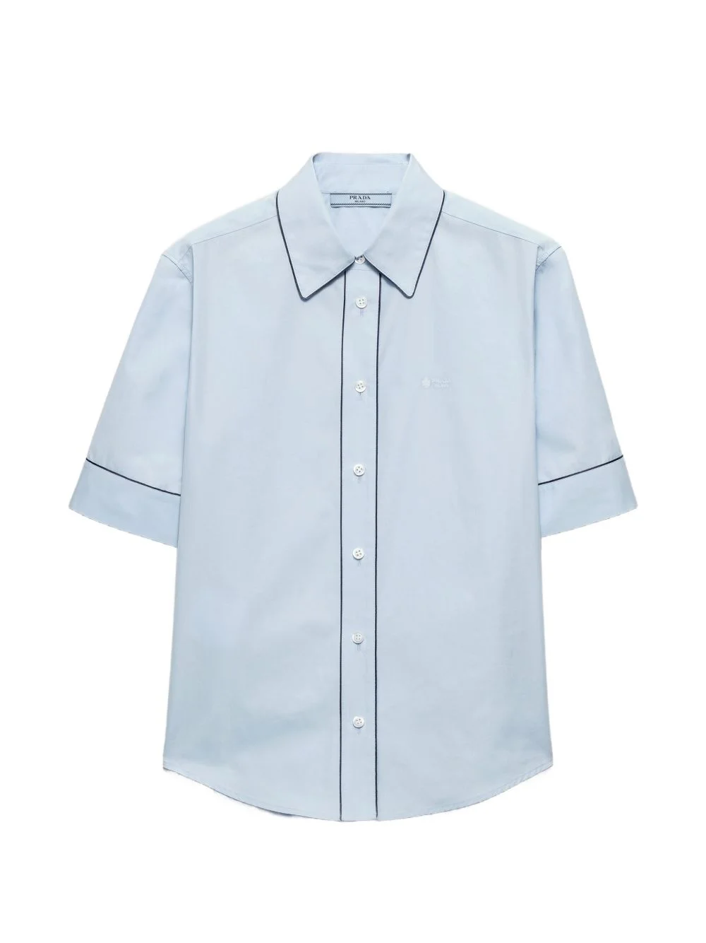 short-sleeved poplin shirt - 1