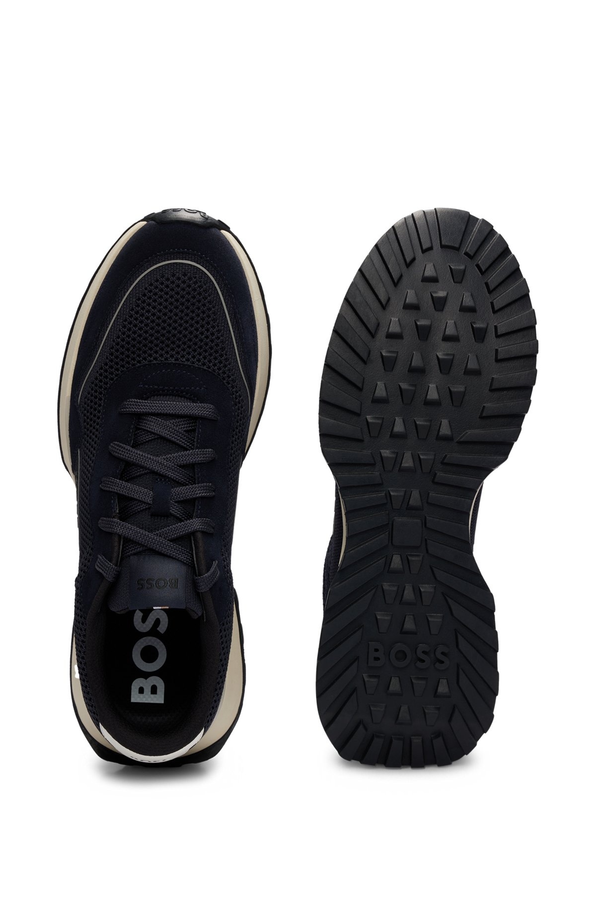 MIXED-MATERIAL TRAINERS WITH SUEDE AND FAUX LEATHER - 4