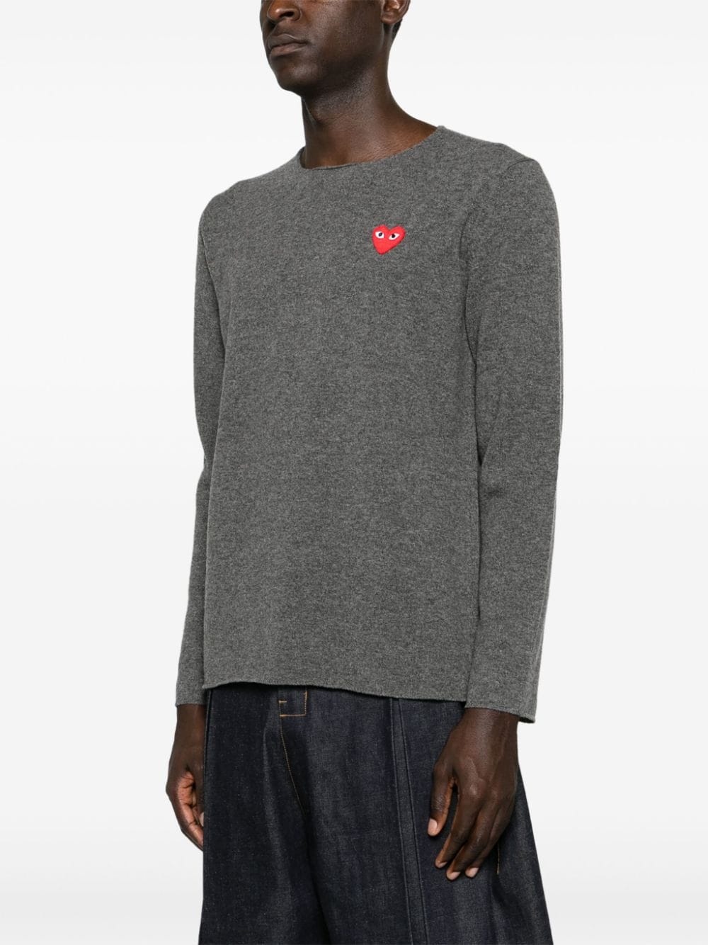 heart-patch wool jumper - 4