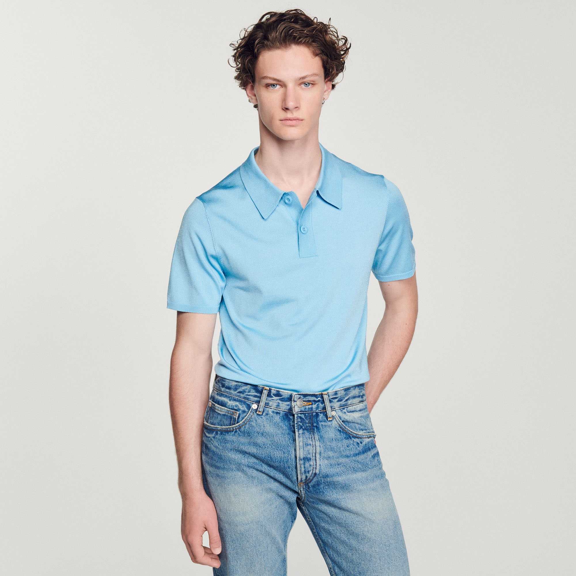 Short-sleeve knitted polo shirt - 5