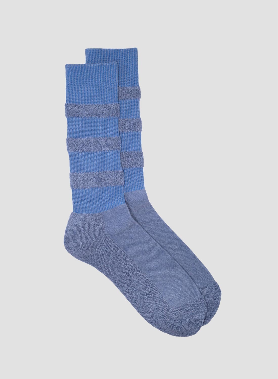 Kinari Tokyo Cotton Face Pile Crew Sock in Blue - 1