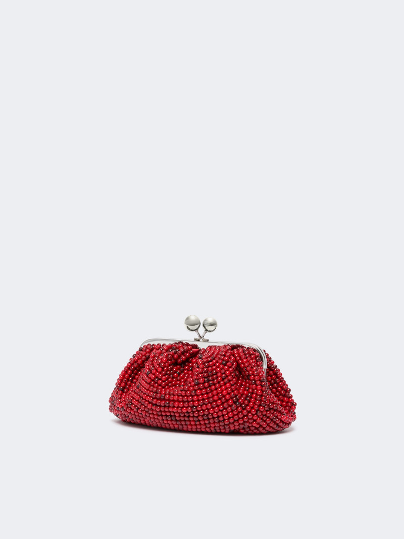 WEEKEND Max Mara Small Pasticcino Bag with embroidered resin pearls - CORAL outlook