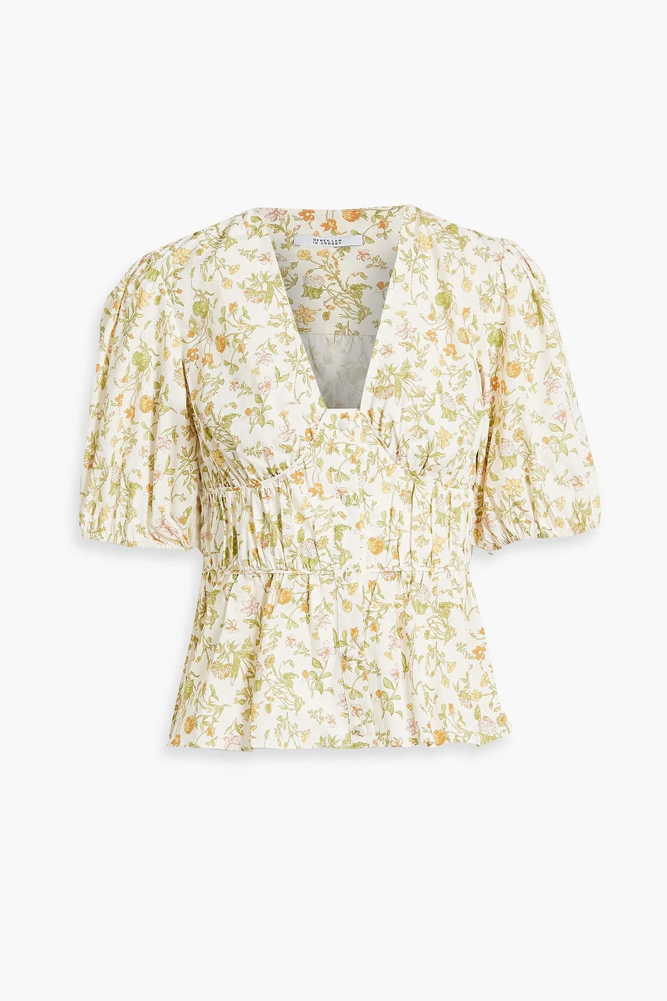 Maureen floral-print cotton-blend poplin top - 1