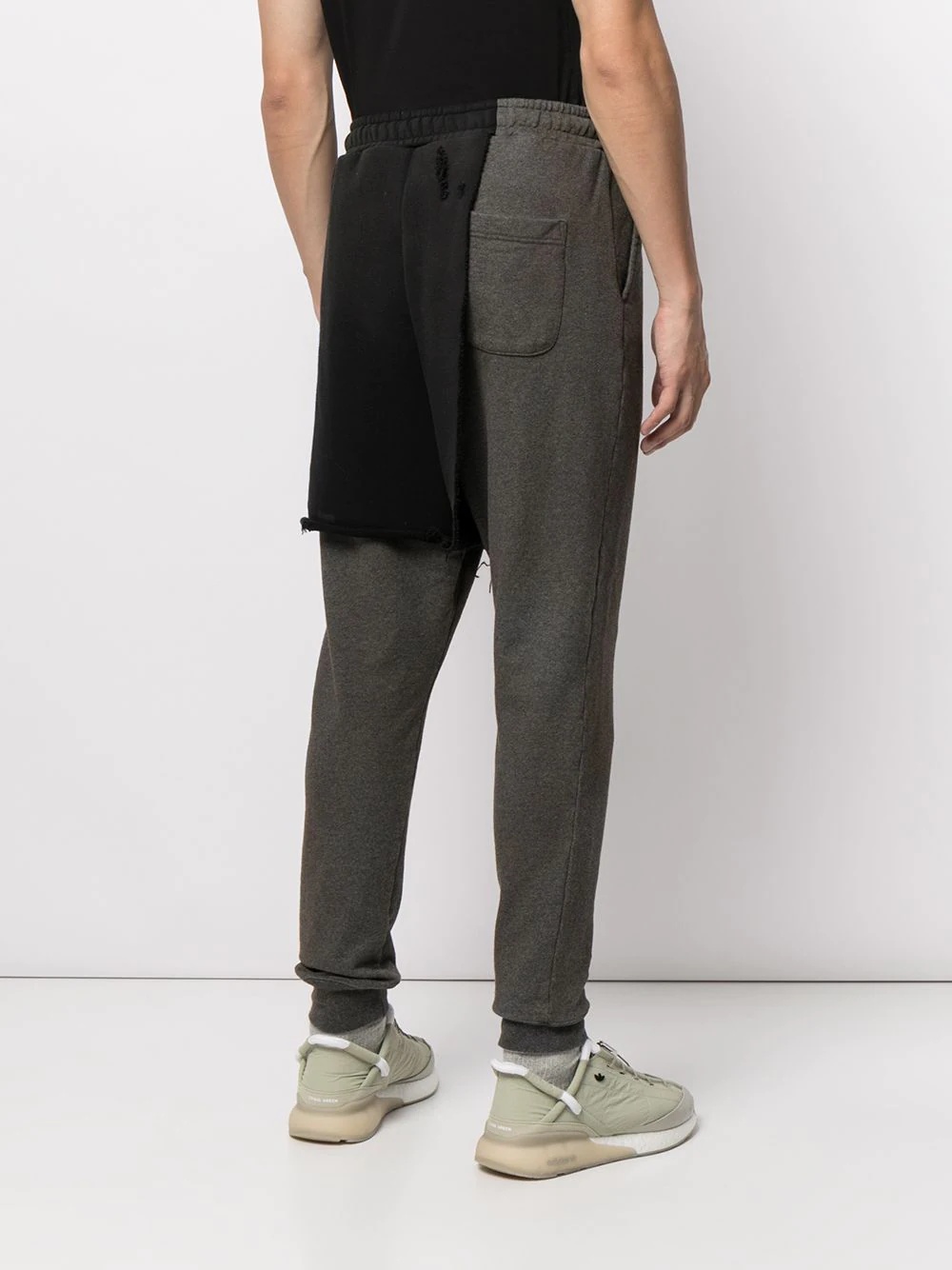 asymmetric layered track pants - 4