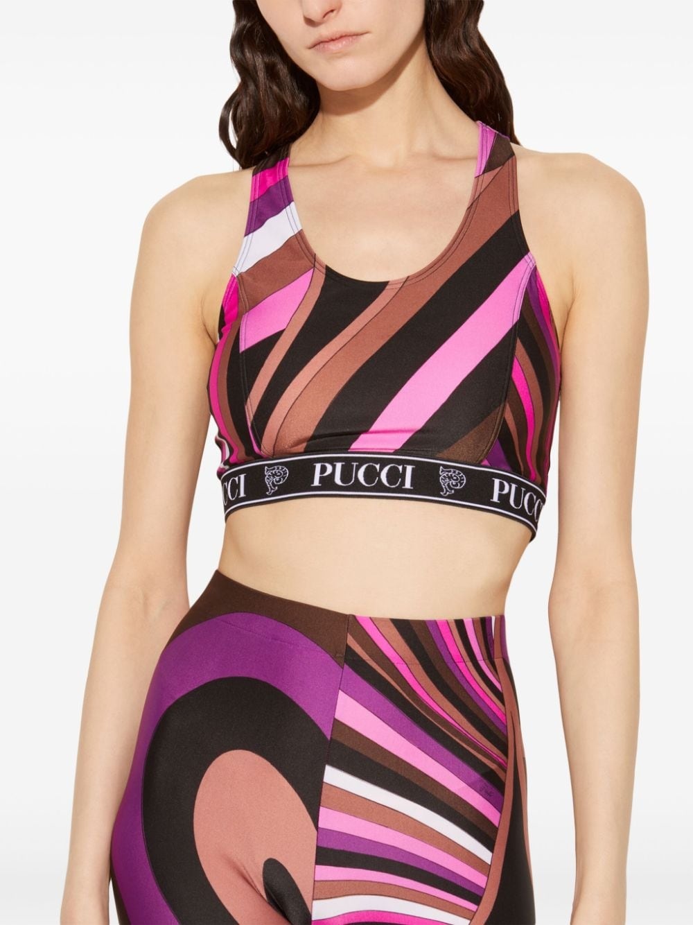 abstract-print crop top - 5