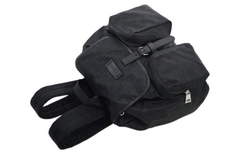 GUCCI Gucci Logo Leather Logo Nylon Schoolbag Backpack / Black 510343-X28AN-1000 outlook