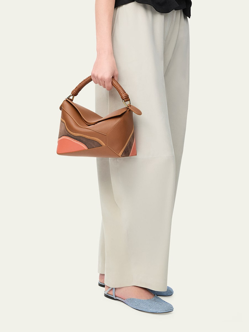 Puzzle Edge Small Top-Handle Bag in Nappa Leather 4
