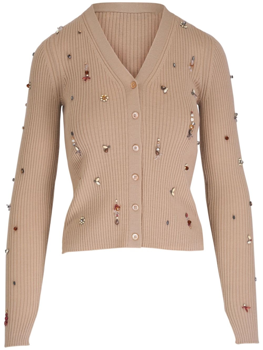 embellished wool cardigan - 1