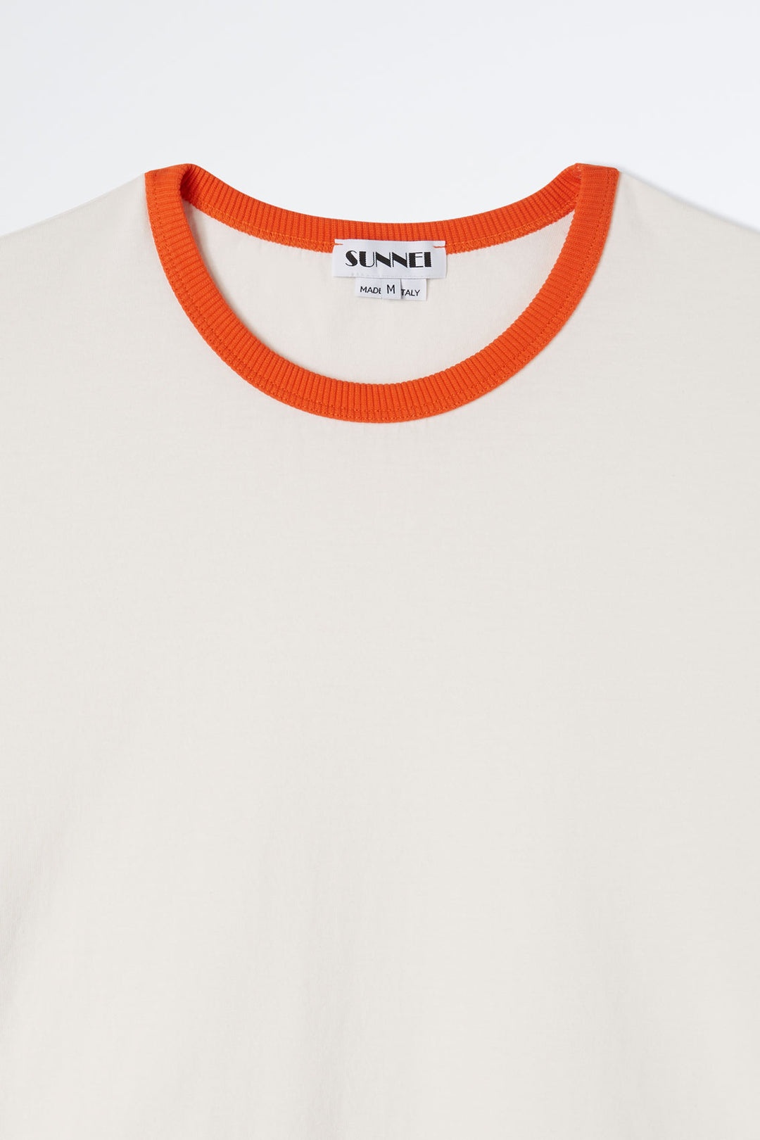 WHITE T-SHIRT WITH ORANGE PROFILES - 8