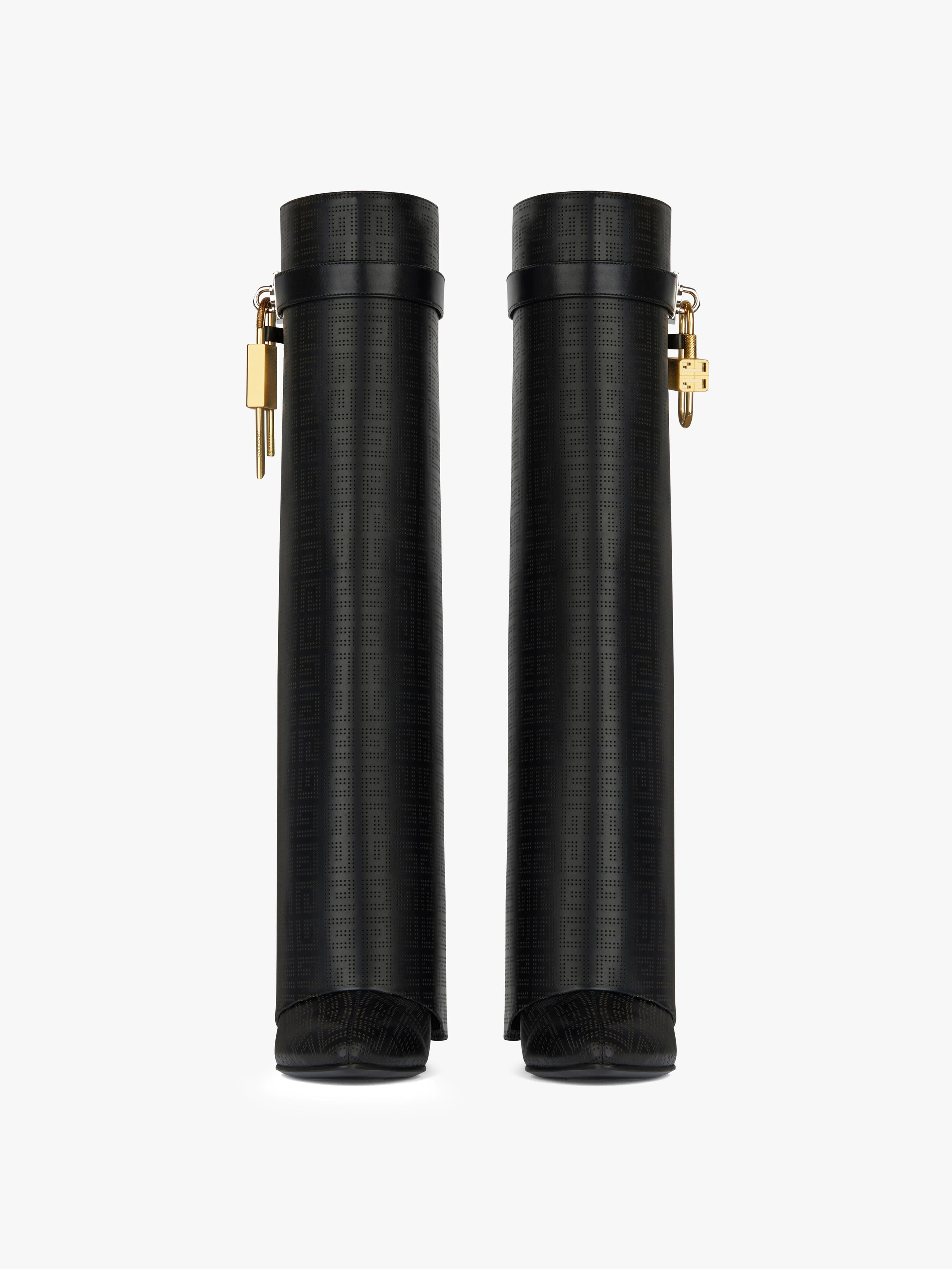 SHARK LOCK PANT BOOTS IN PERFORATED LEATHER - 3