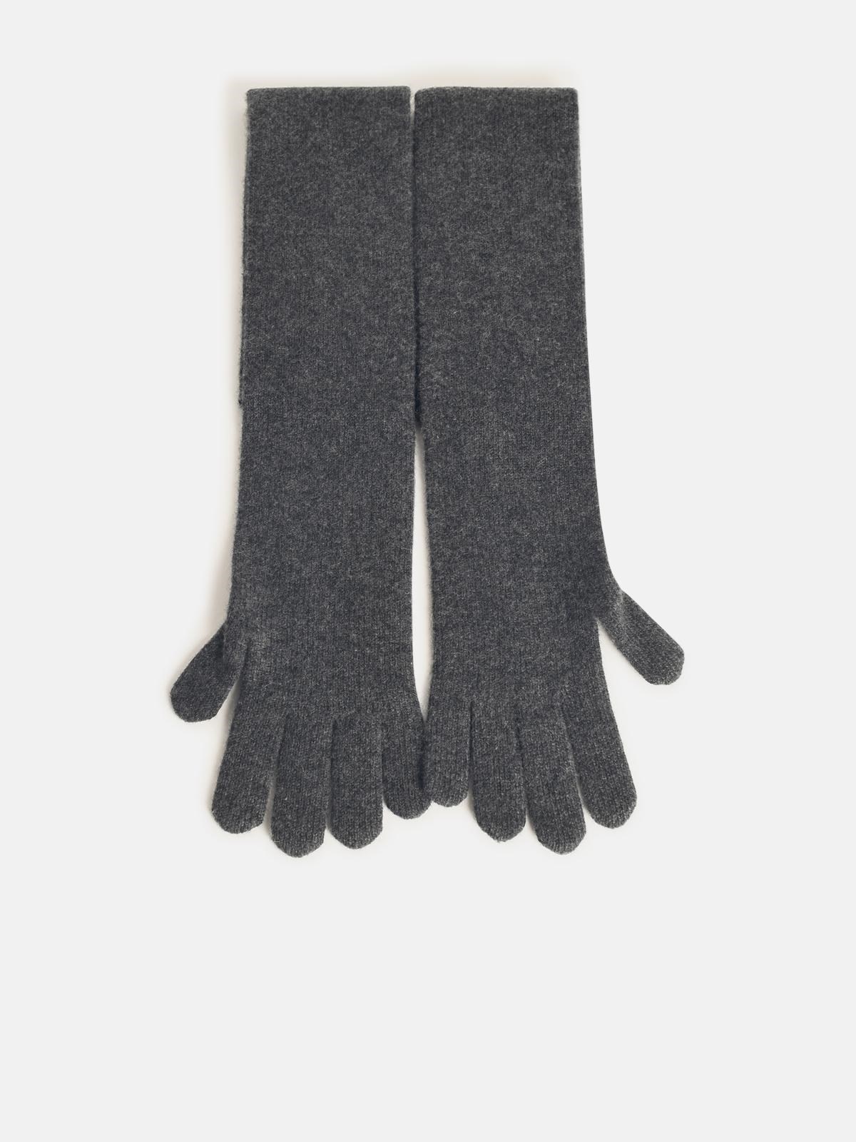 'TIMOR' GREY CASHMERE GLOVES - 1