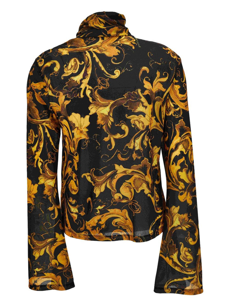 VERSACE JEANS COUTURE baroque-print tie-neck top outlook