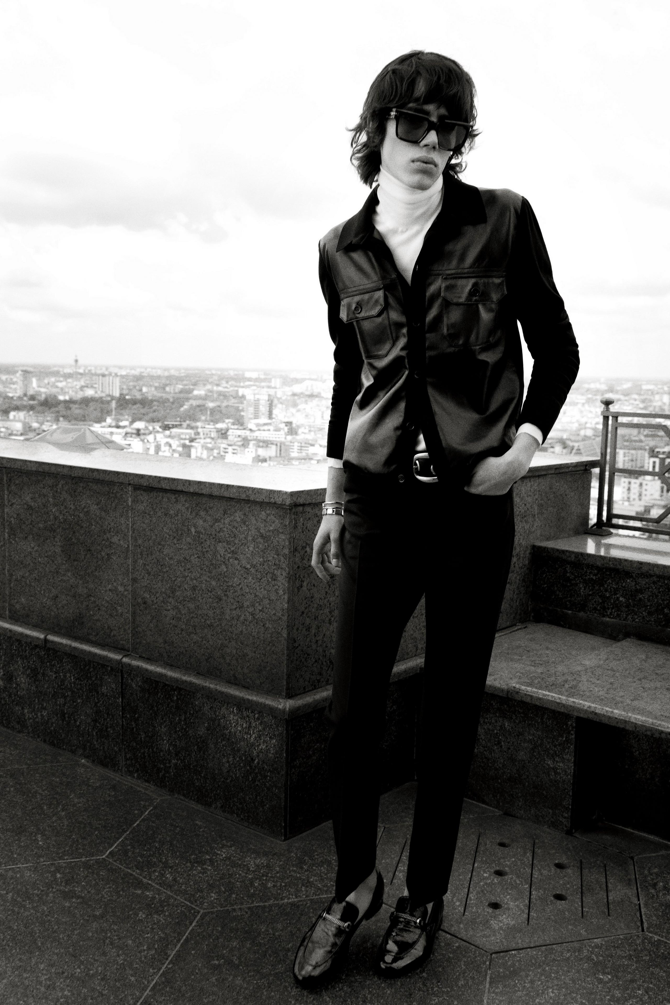 LEATHER FRONT SHIRT - 4
