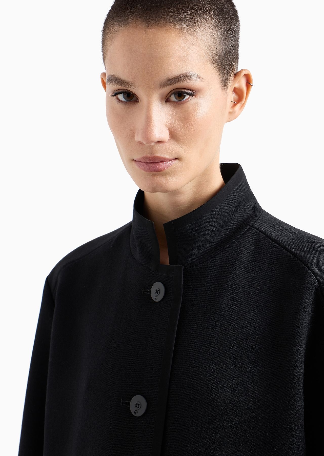 Single-breasted wool-blend cropped pea coat - 5