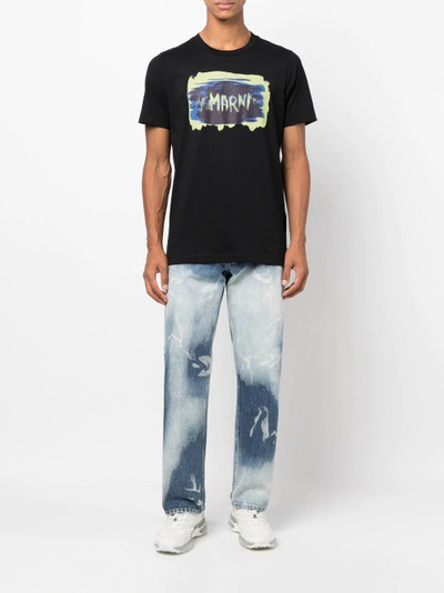 Marni painted logo-print T-shirt outlook