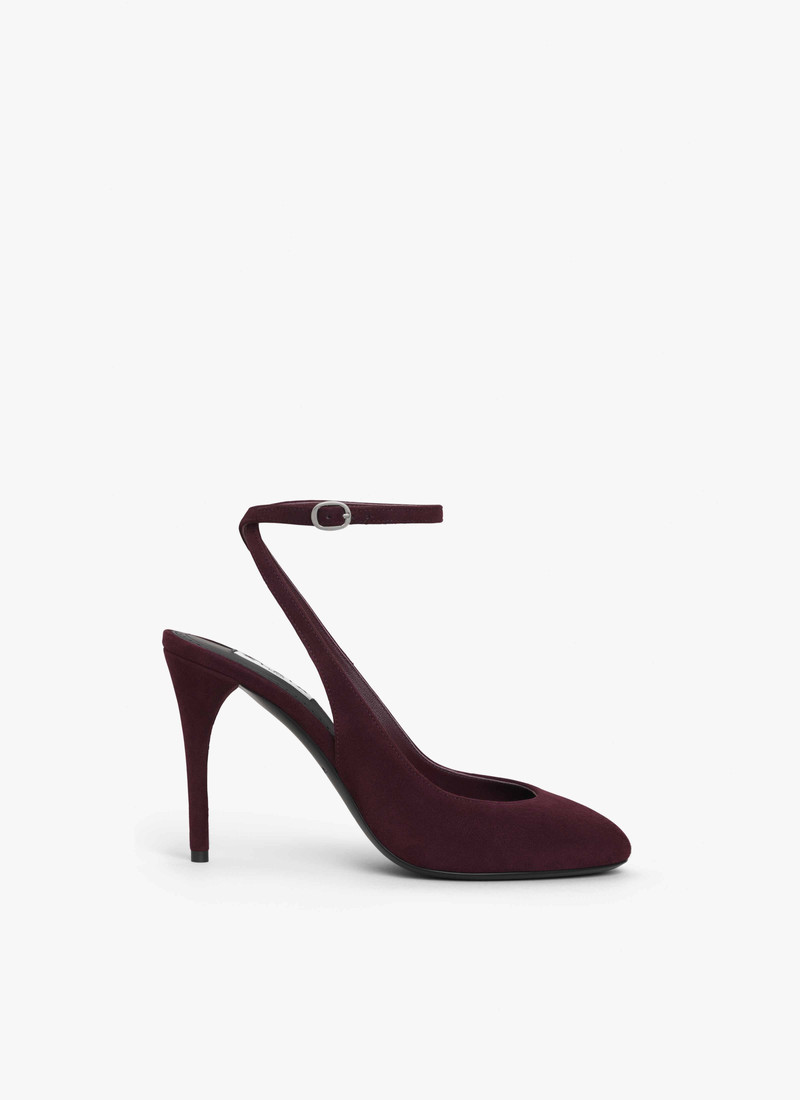 DECOLLETE SLINGBACKS IN SUEDE GOATSKIN - 1