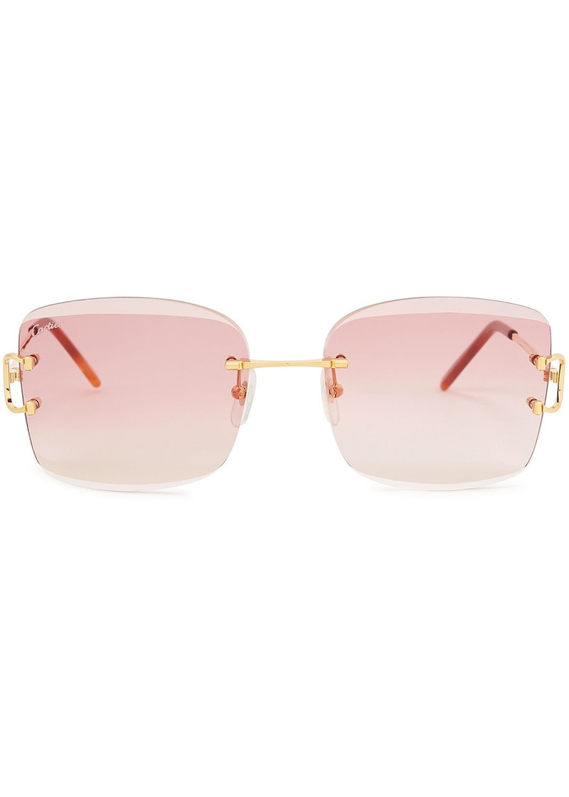 Cartier Cartier Signature C De Cartier Rimless Square-frame Sunglasses outlook