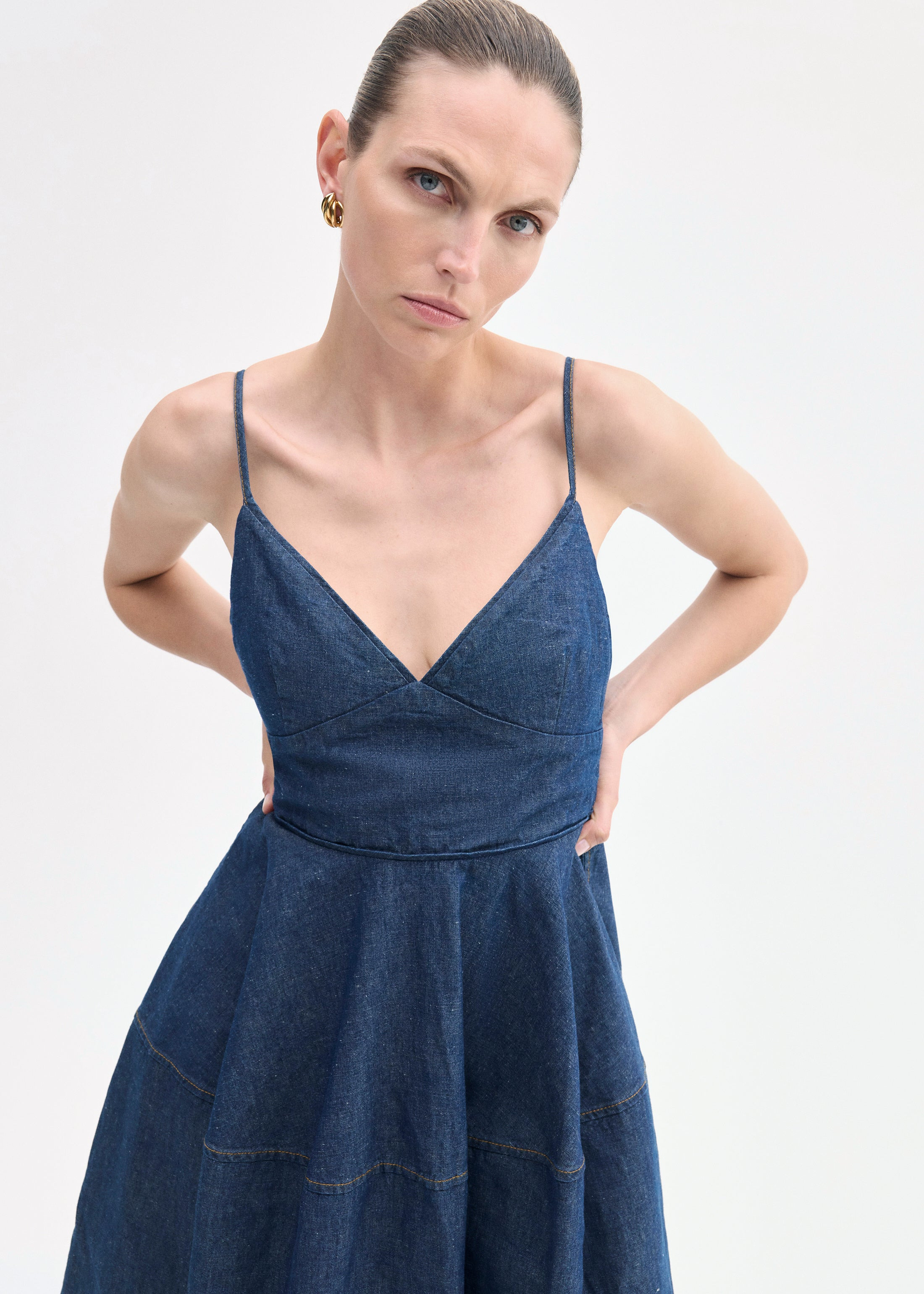Camisole Dress in Chambray - 5