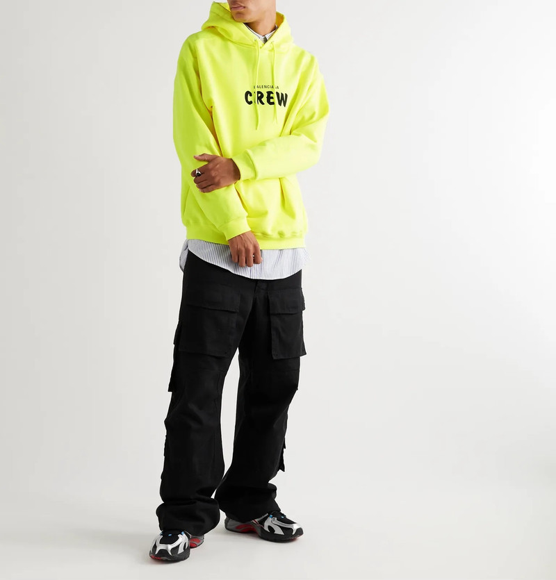 BALENCIAGA Logo-Print Loopback Cotton-Jersey Hoodie outlook