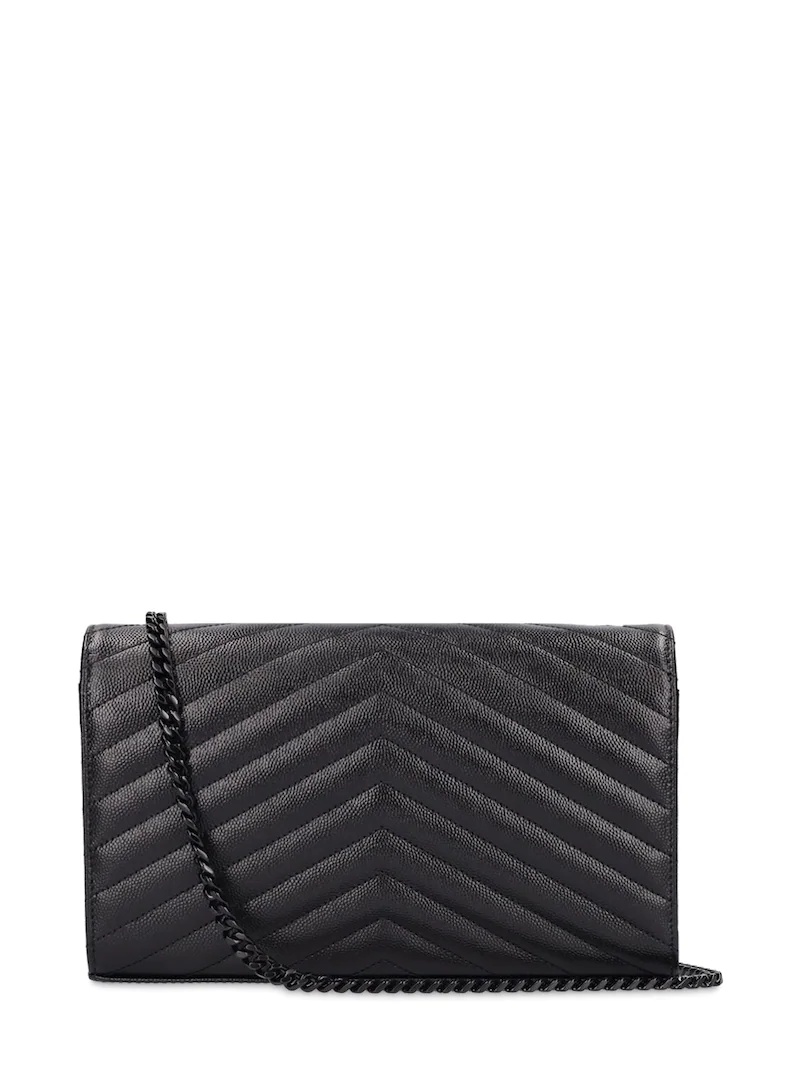 MONOGRAM EMBOSSED LEATHER CHAIN WALLET - 6