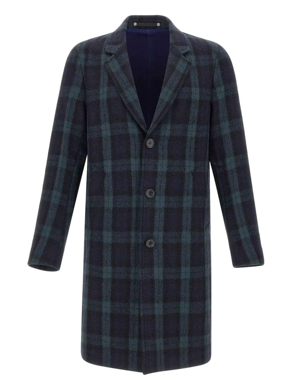Checked Button Coat - 1