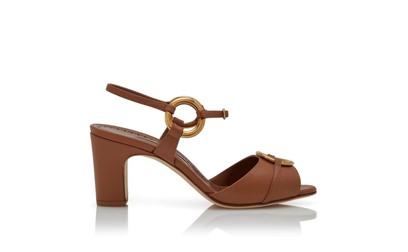 Brown Calf Leather Slingback Sandals 1