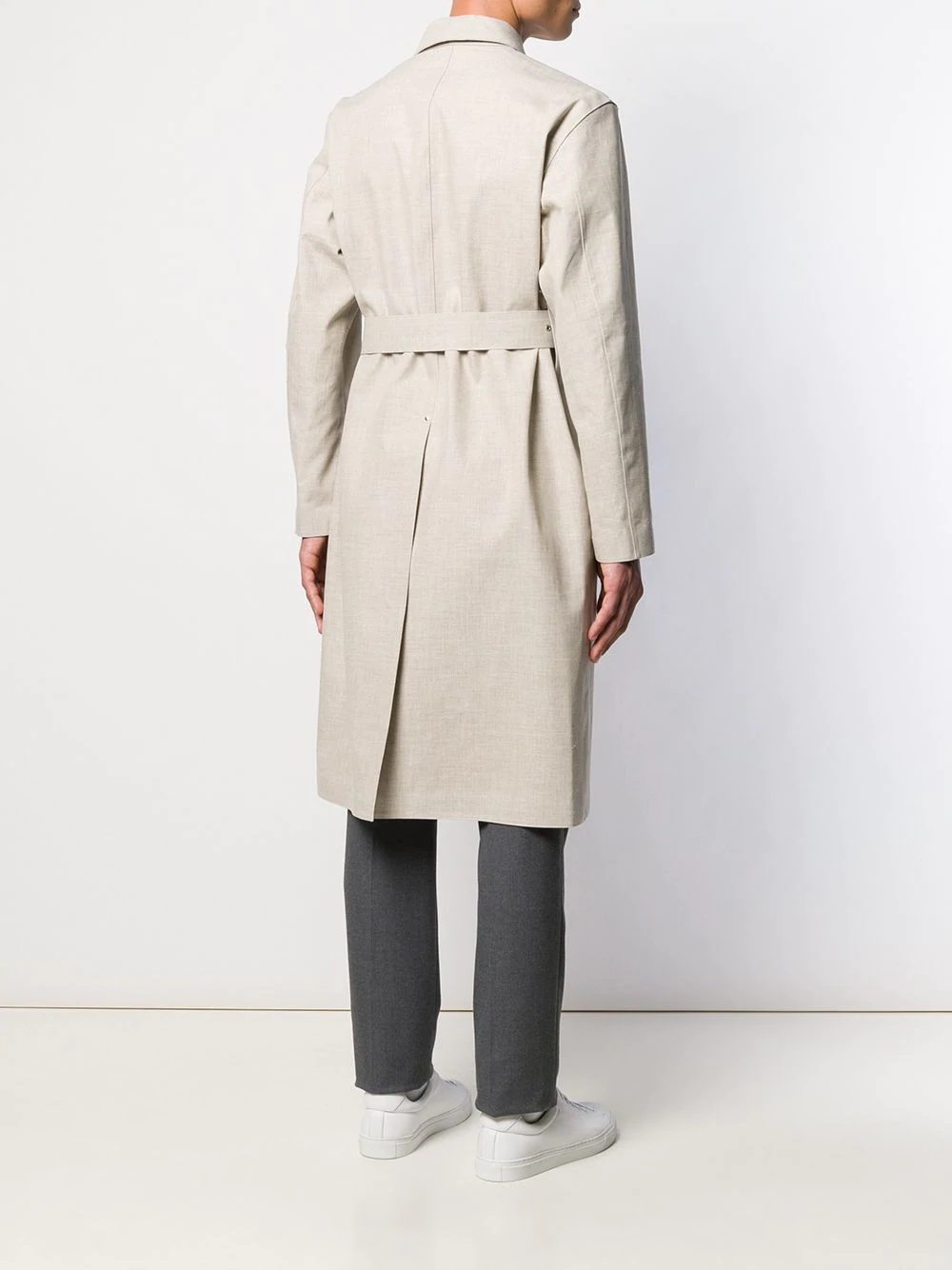 pointed collar trench coat - 5