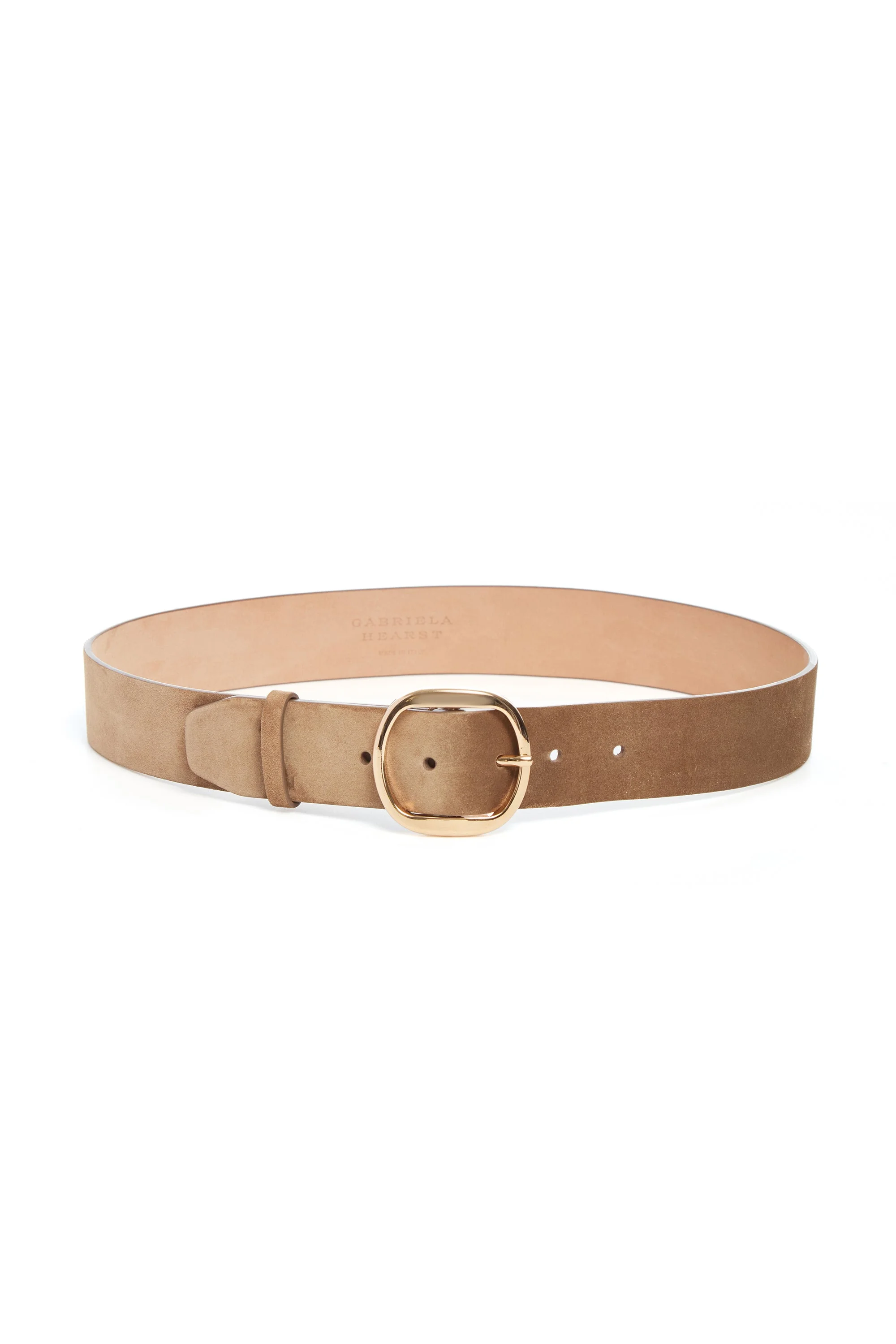 Elster Buckle Belt in Dark Sand Suede - 1