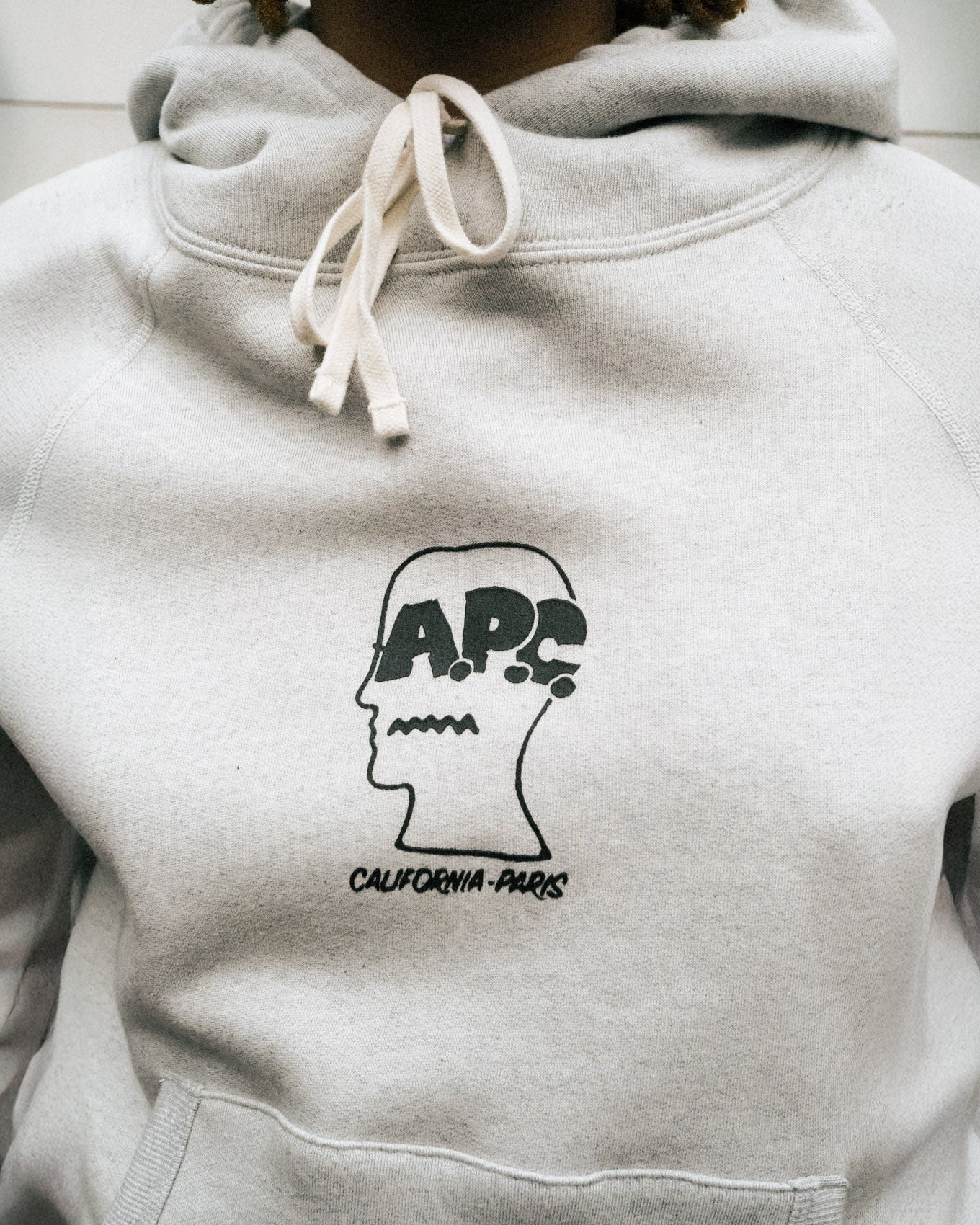 Brain Dead x A.P.C. Fleece Logo Head Raglan Hoodie - Oatmeal - 5