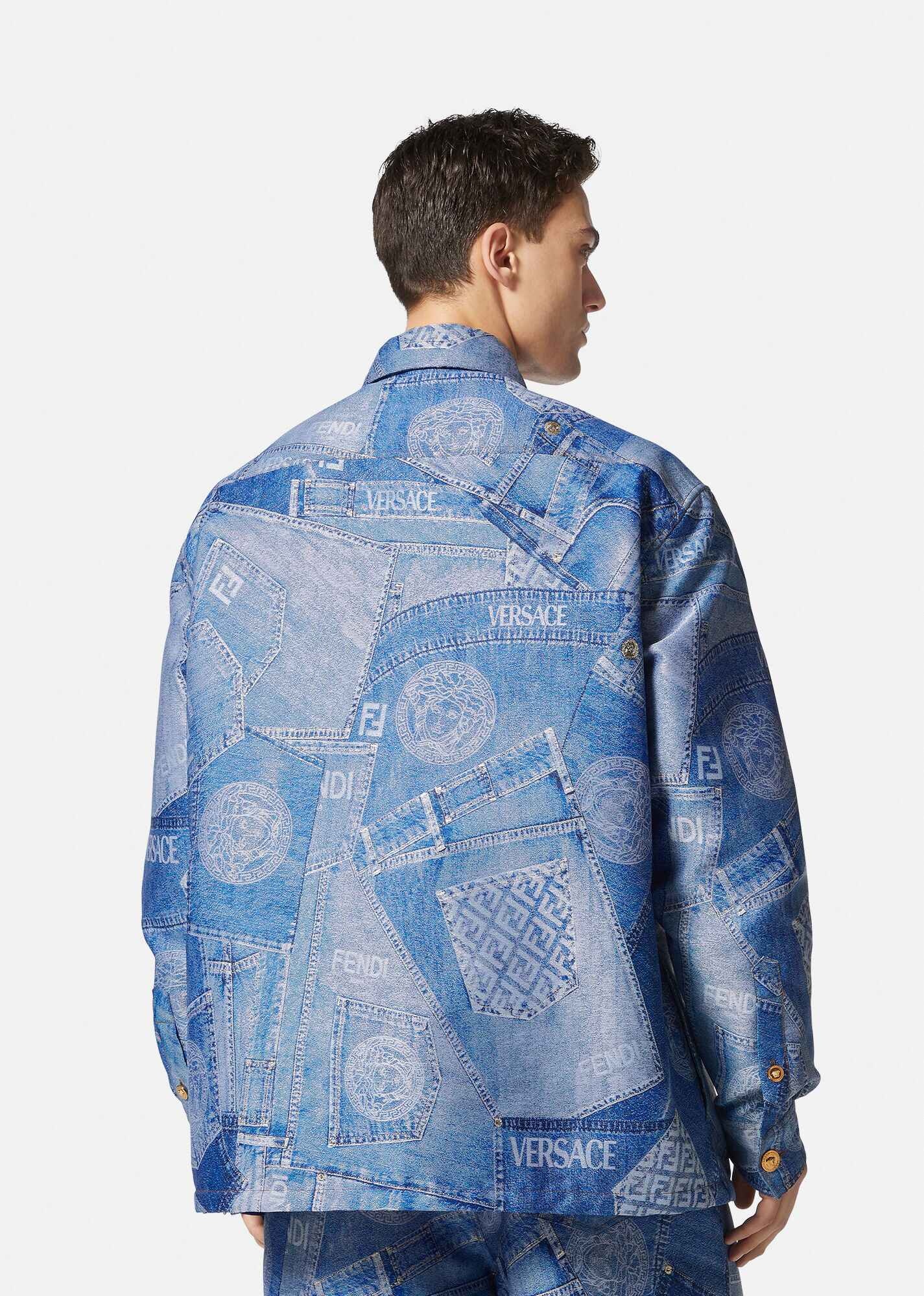 Fendace Denim Patchwork Jacquard Jacket - 4