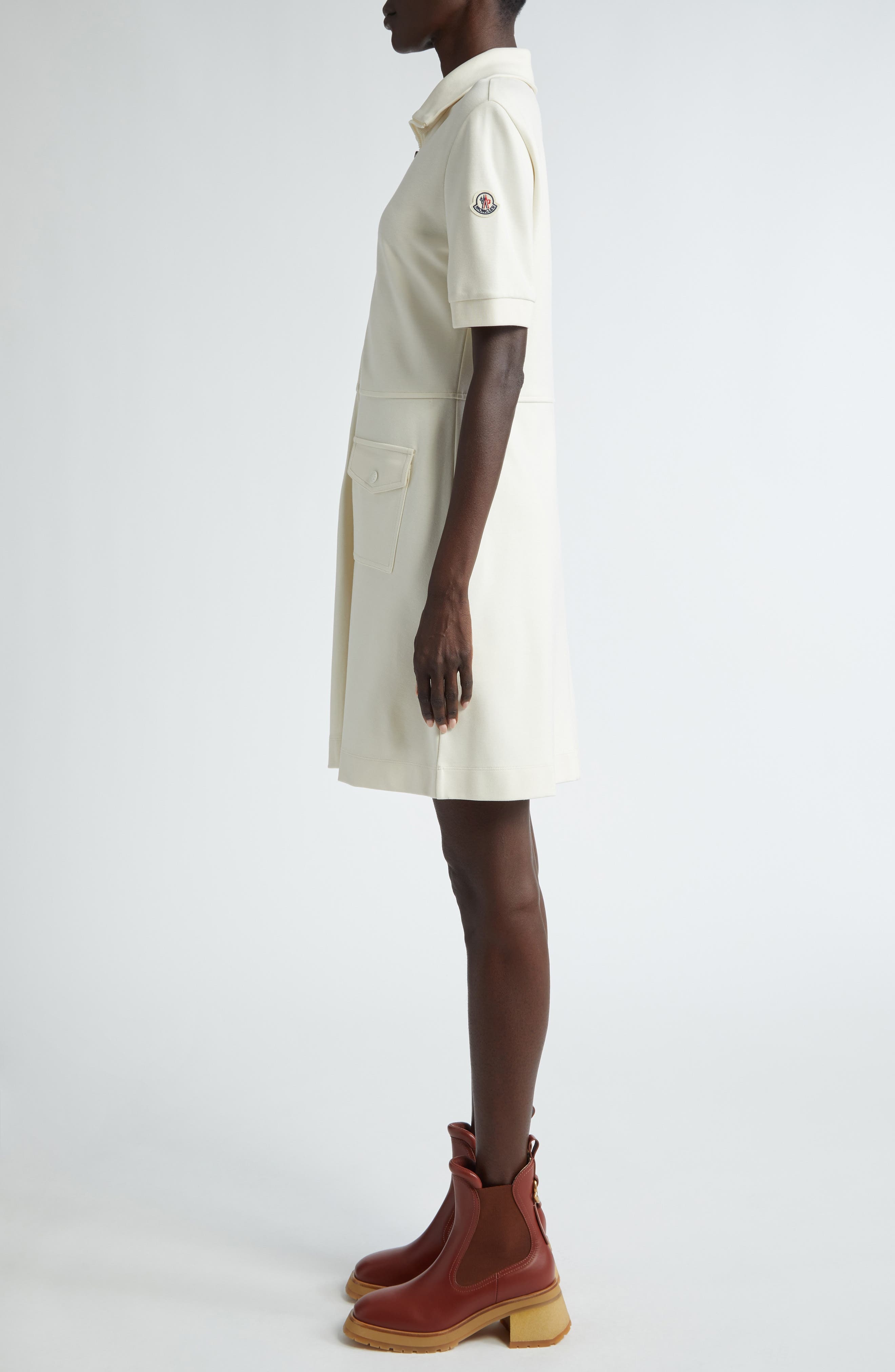 Zip Front Piqué Knit Polo Dress - 3