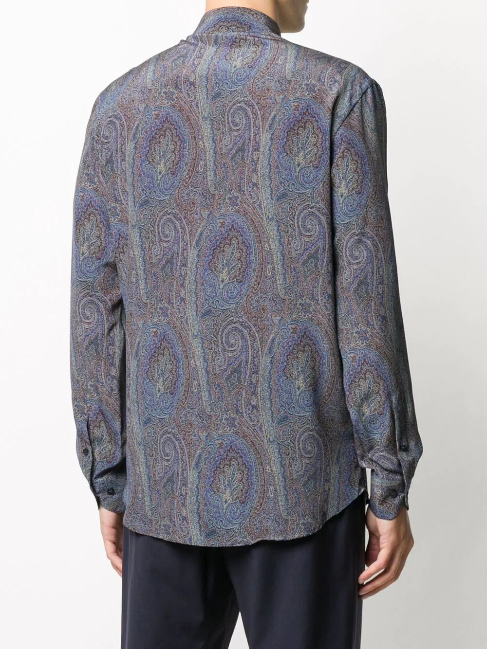 paisley print silk shirt - 4