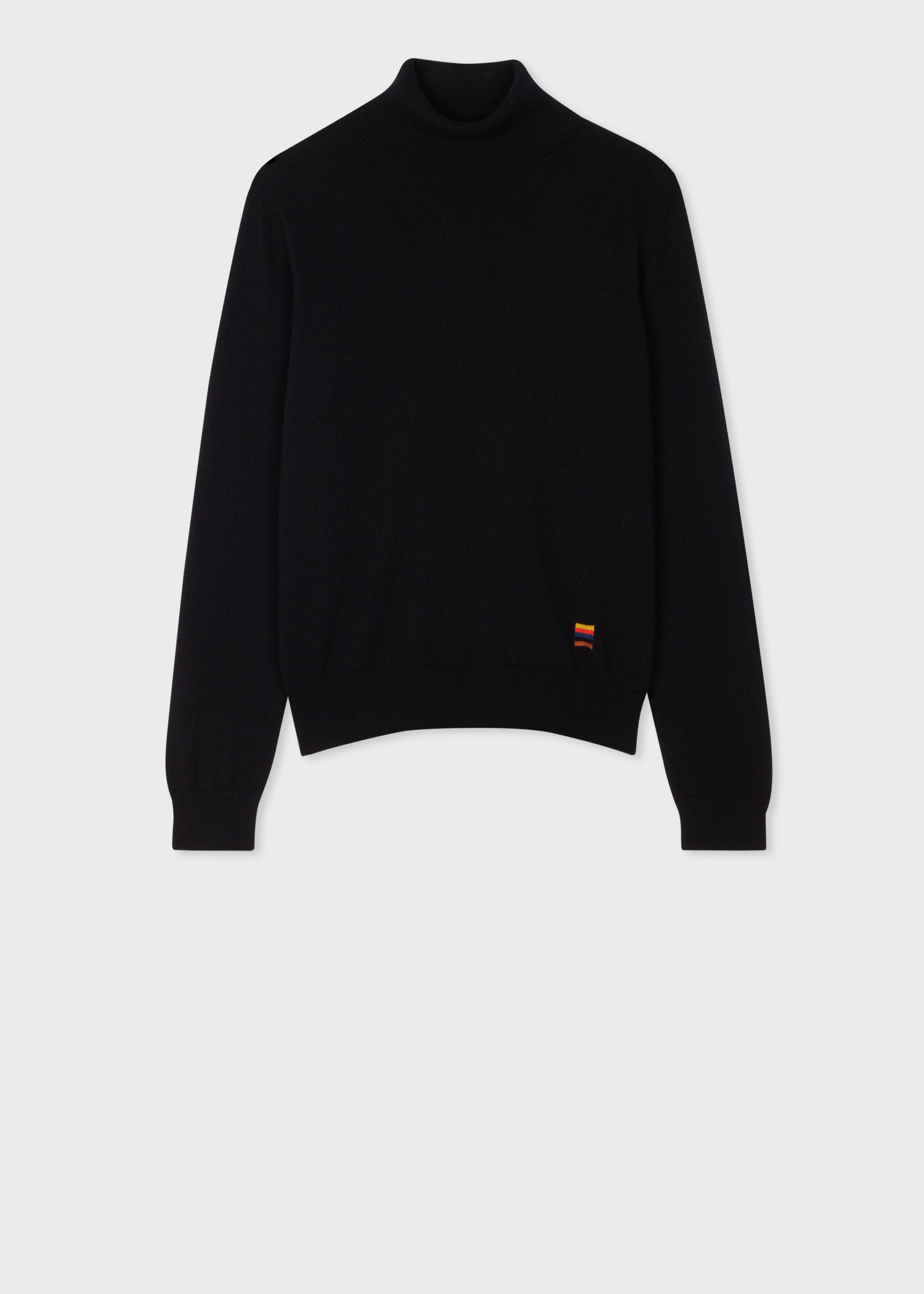 Women's Black Cashmere Roll Neck Sweater - 1