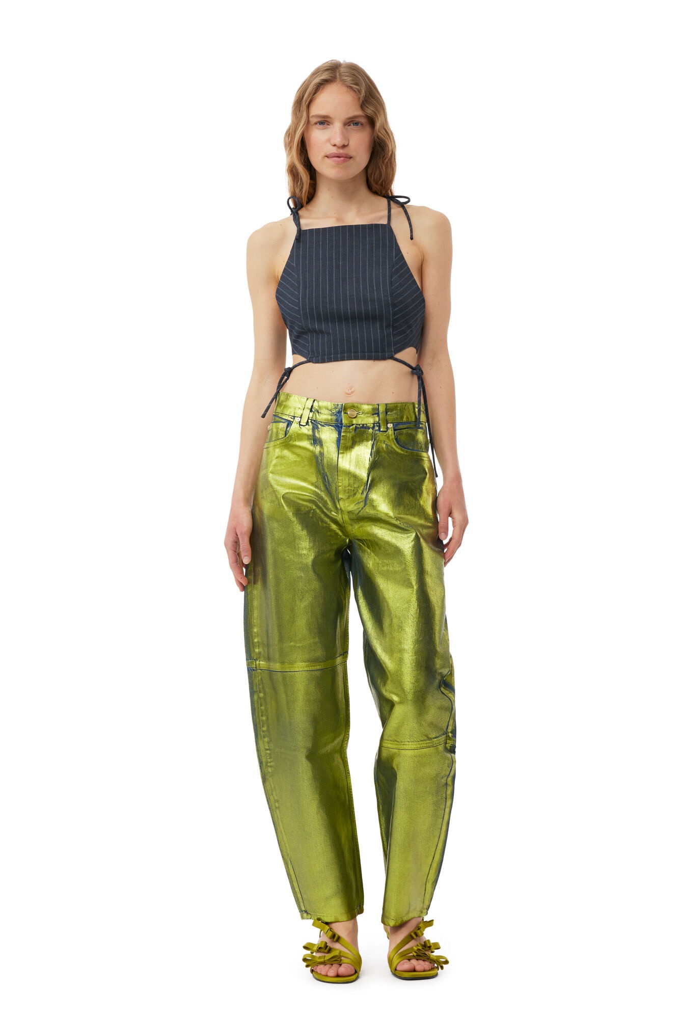 STRETCH STRIPE STRING TOP - 4