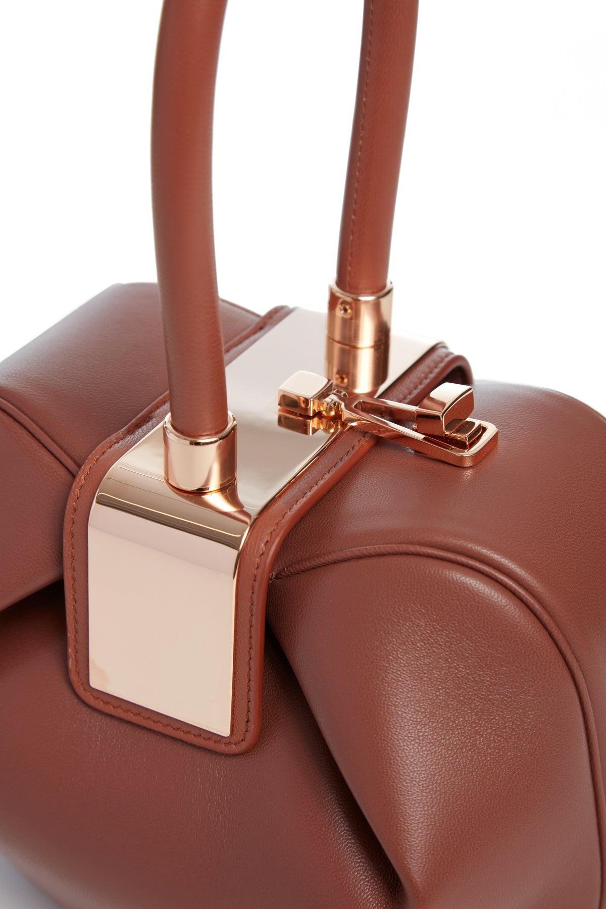 Nina Midas Bag in Cognac Nappa Leather - 4