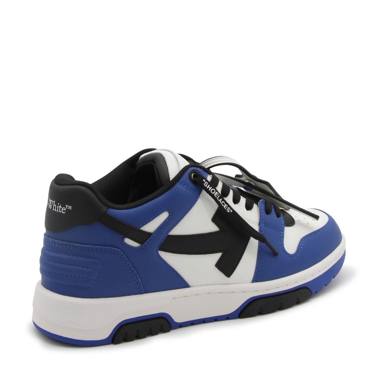 black white and blue leather out of office sneakers - 3