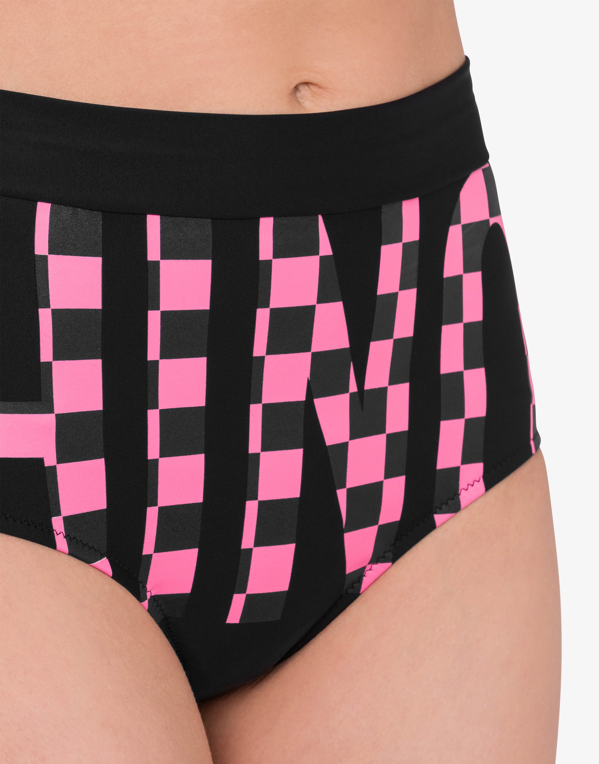 CHECK LOGO HIGH-RISE BIKINI BOTTOMS - 4