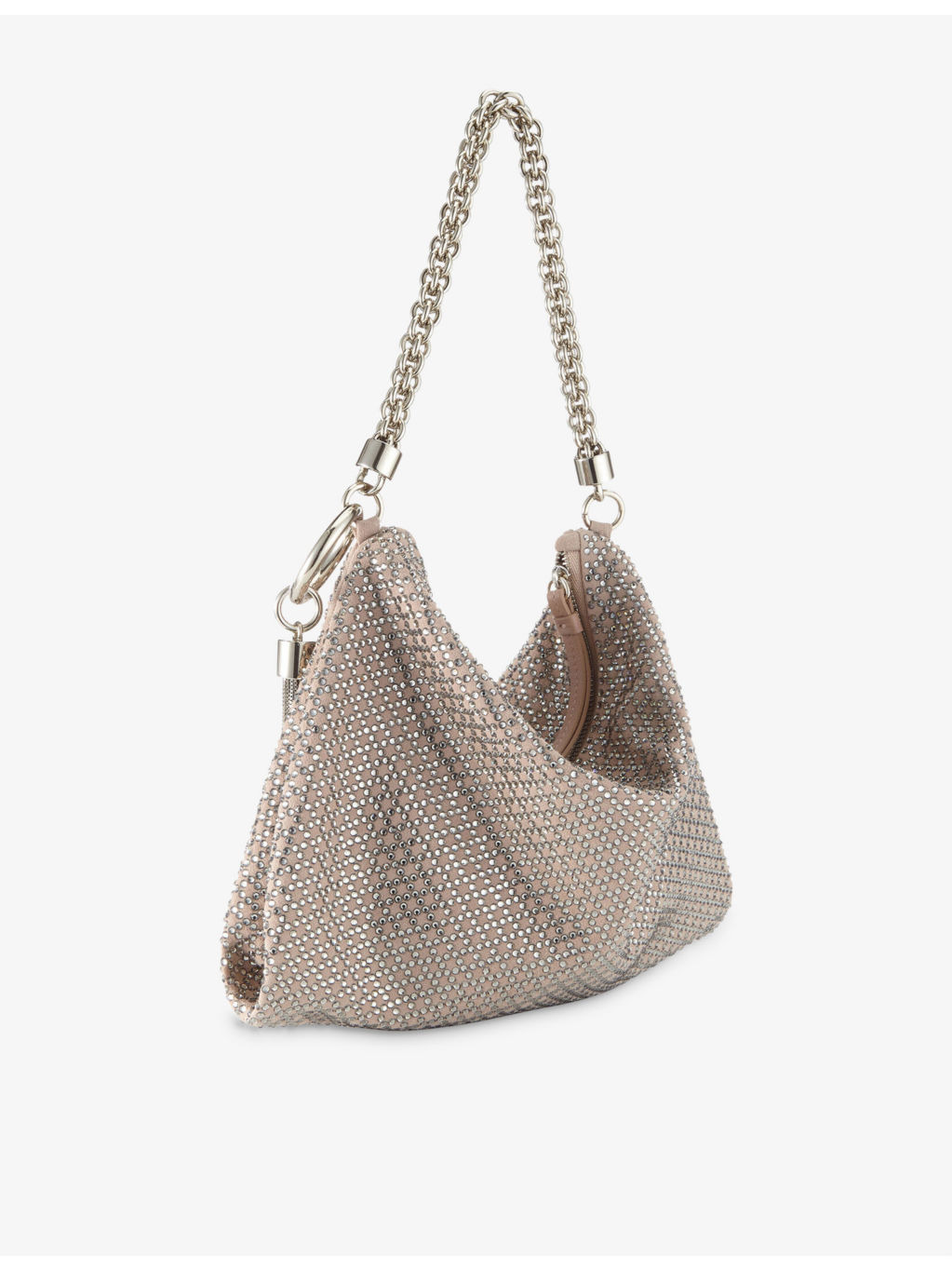 Callie medium crystal-embellished suede clutch bag - 3