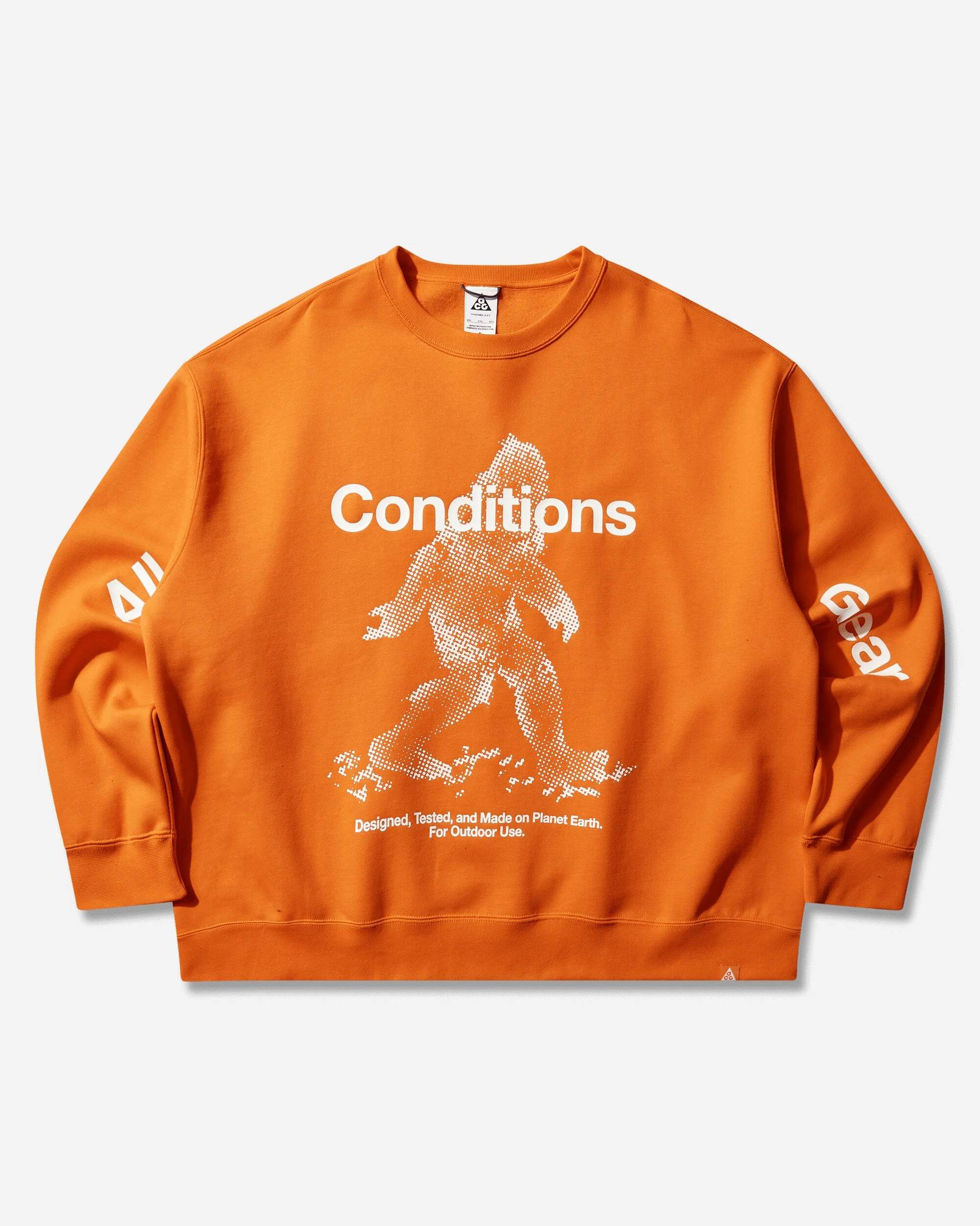 Men's ACG 'Tuff Fleece' Therma-FIT Pullover Crewneck Sweatshirt Safety Orange - 1