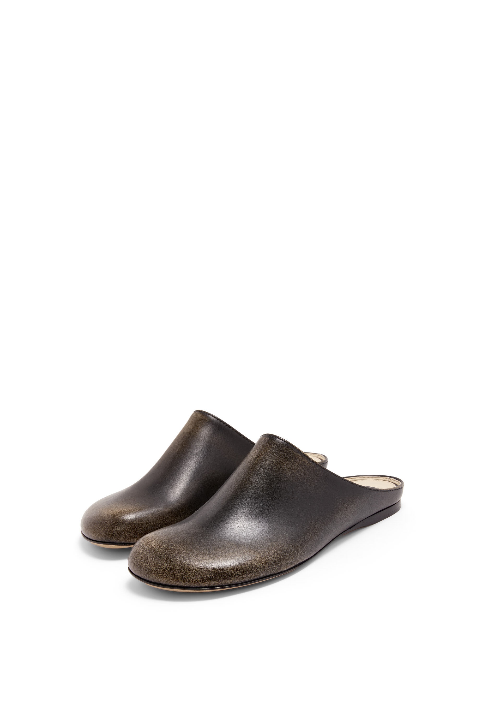 Flat mule in bi-colour brushed-off calfskin - 2