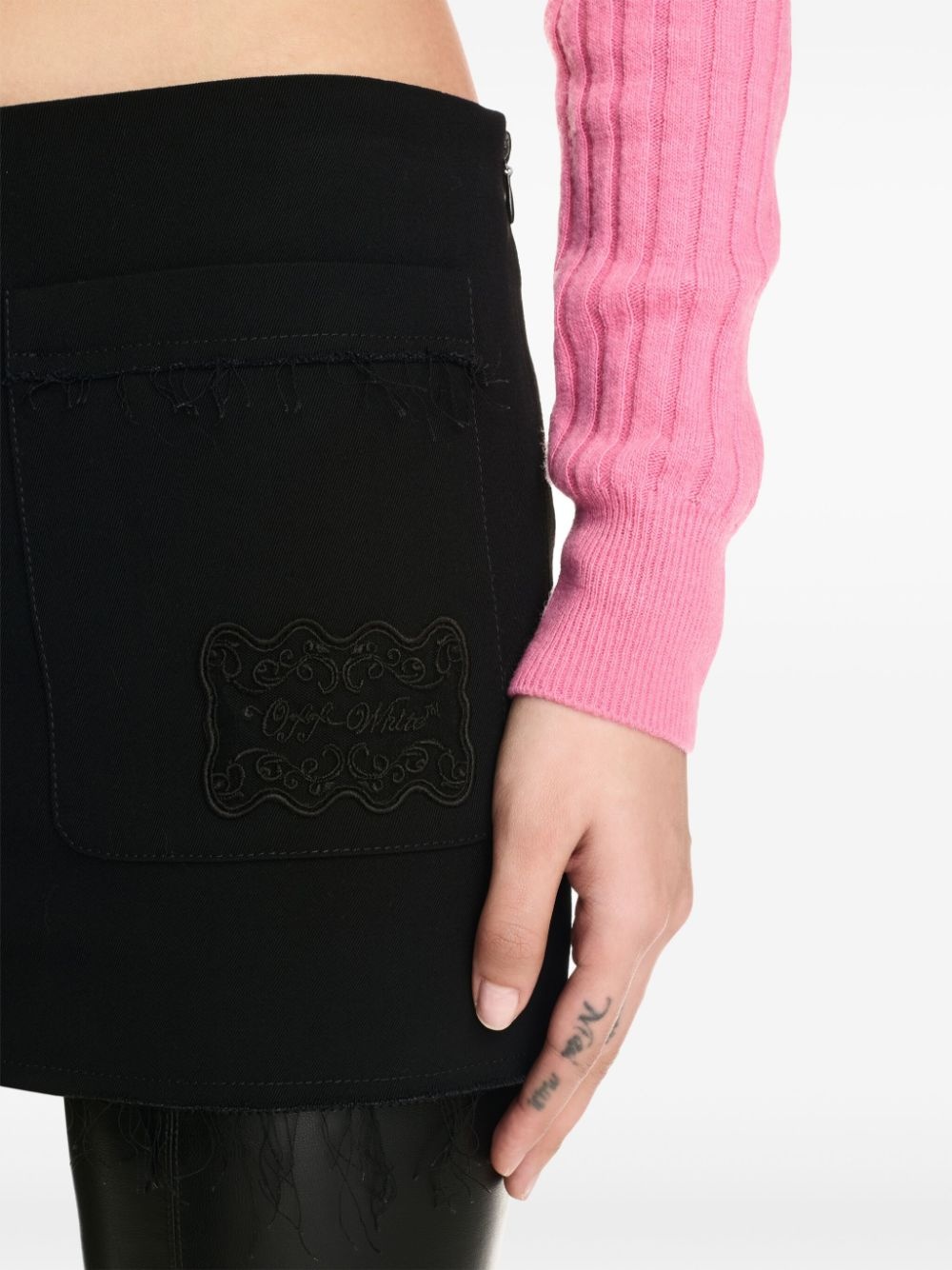 logo-embroidered mini skirt - 5