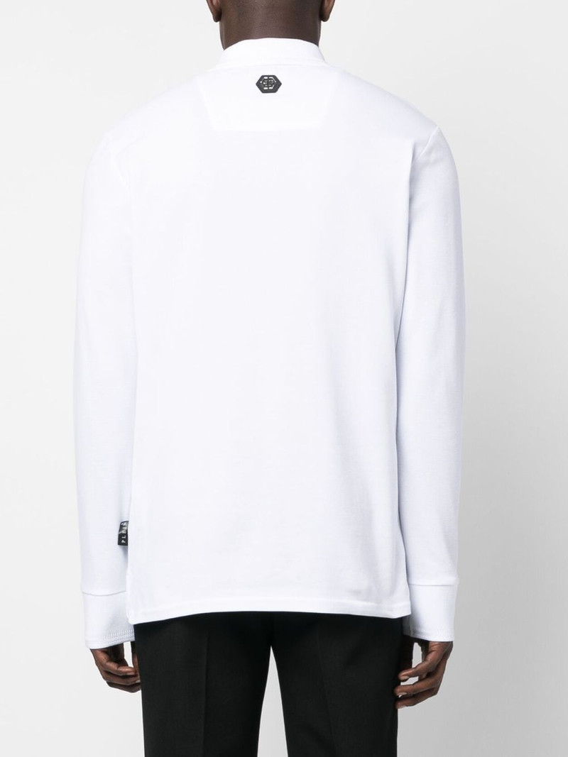 logo-print long-sleeved polo shirt 4